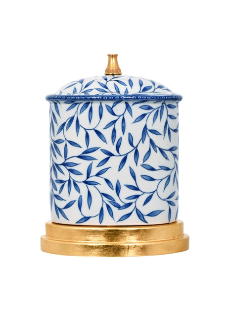 Blue and White Leaves Table Lamp