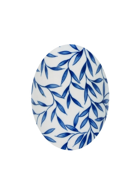 Blue and White Leaves Table Lamp