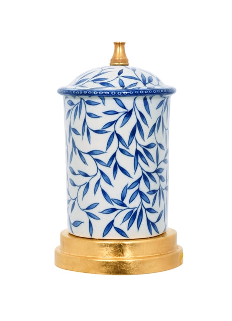 Blue and White Leaves Table Lamp