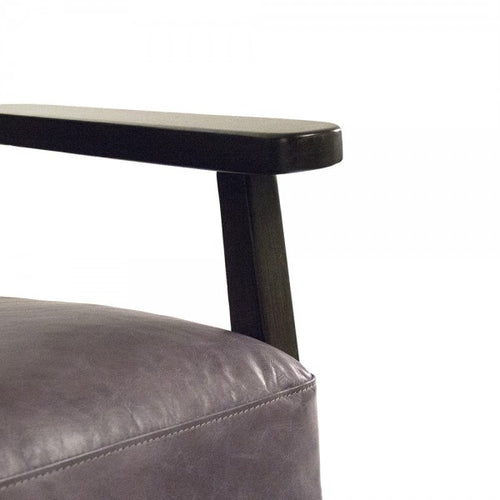 Zentique Haydee Chair Dark Brown Frame, Grey Blue Leather