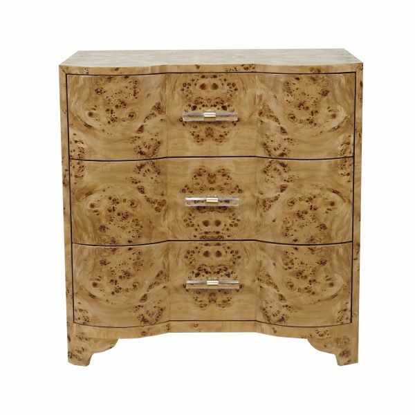 Worlds Away Calvin Burl Wood Chest