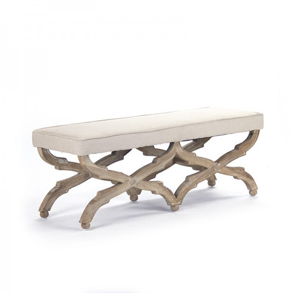 Zentique Crescenzo Bench Natural Linen