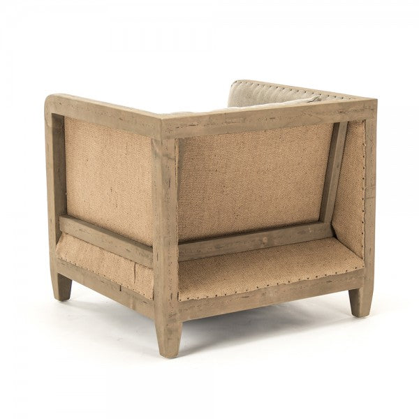 Zentique Vert Deconstructed Club Chair Green Moss Linen/Cotton, Jute