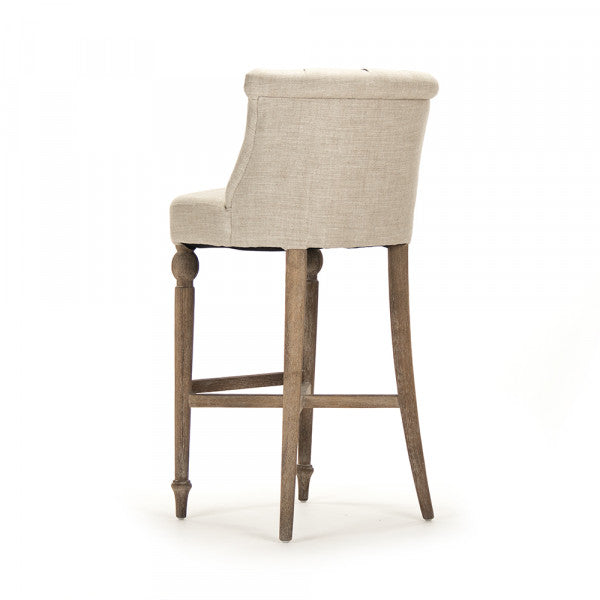 Zentique Amelie Bar Stool Cream Natural Linen
