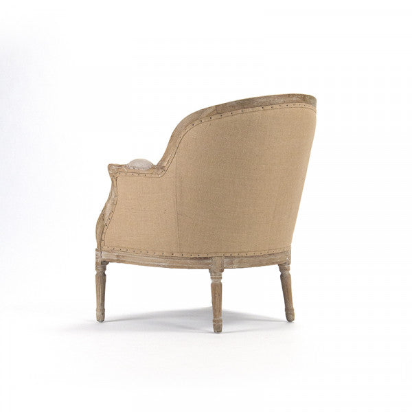 Zentique Roland Club Chair W/ Stripes Striped Linen