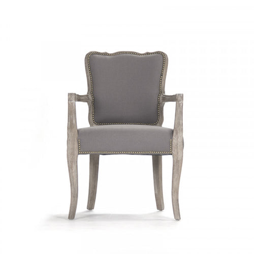 Zentique Elise Arm Chair Grey Hemp