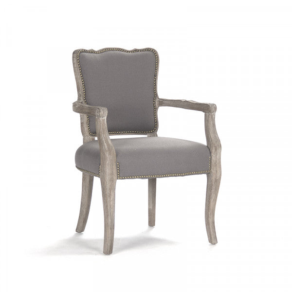 Zentique Elise Arm Chair Grey Hemp