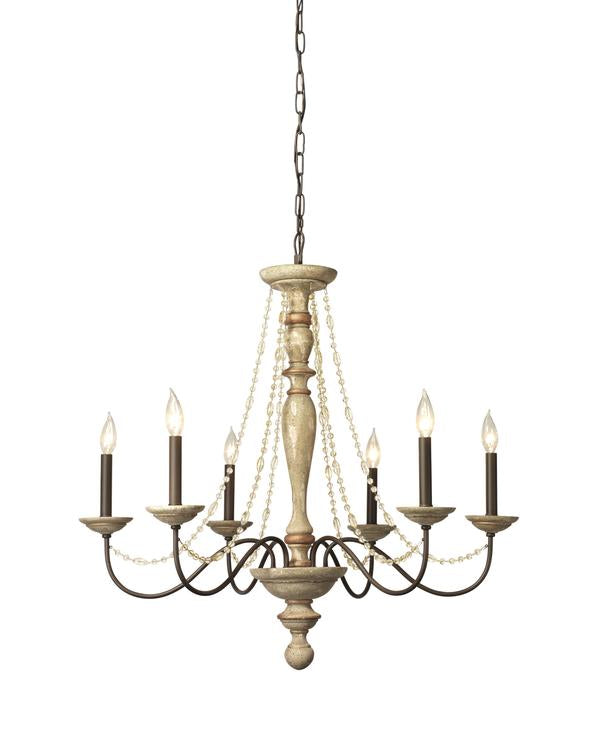Maybel Chandelier In Washed Wood & Crystal Lifestyle by JY