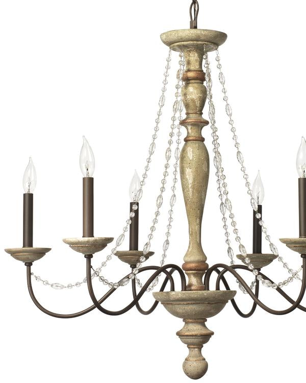 Maybel Chandelier In Washed Wood & Crystal Lifestyle by JY