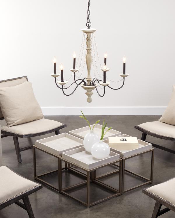 Maybel Chandelier In Washed Wood & Crystal Lifestyle by JY