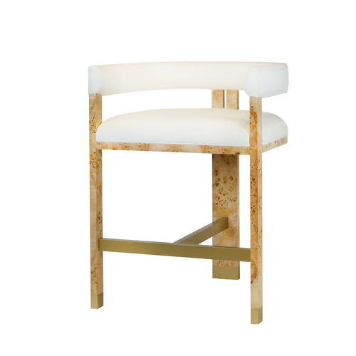 Worlds Away Cruise Counter Stool in Burl Wood