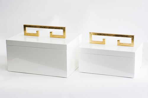 Avondale Boxes in White, Set of 2, by Couture Lighting