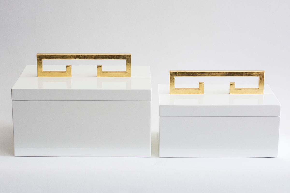 Avondale Boxes in White, Set of 2, by Couture Lighting