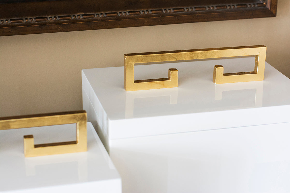 Avondale Boxes in White, Set of 2, by Couture Lighting