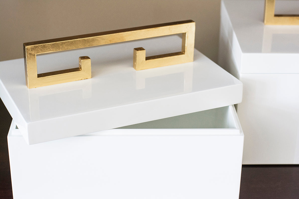 Avondale Boxes in White, Set of 2, by Couture Lighting