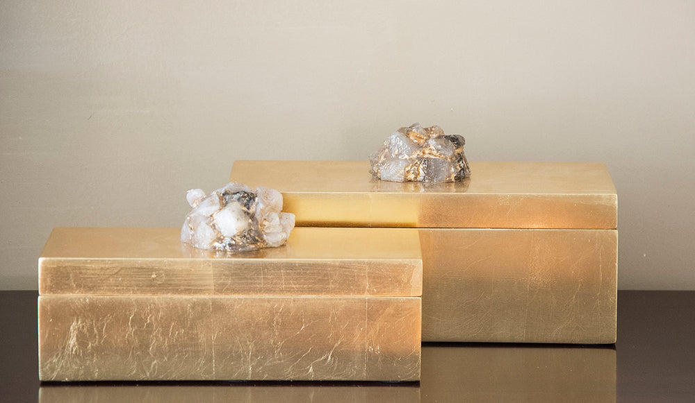 Astoria Quartz Rectangular Boxes, Set of 2, by Couture Lighting