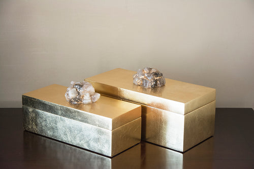 Astoria Quartz Rectangular Boxes, Set of 2, by Couture Lighting