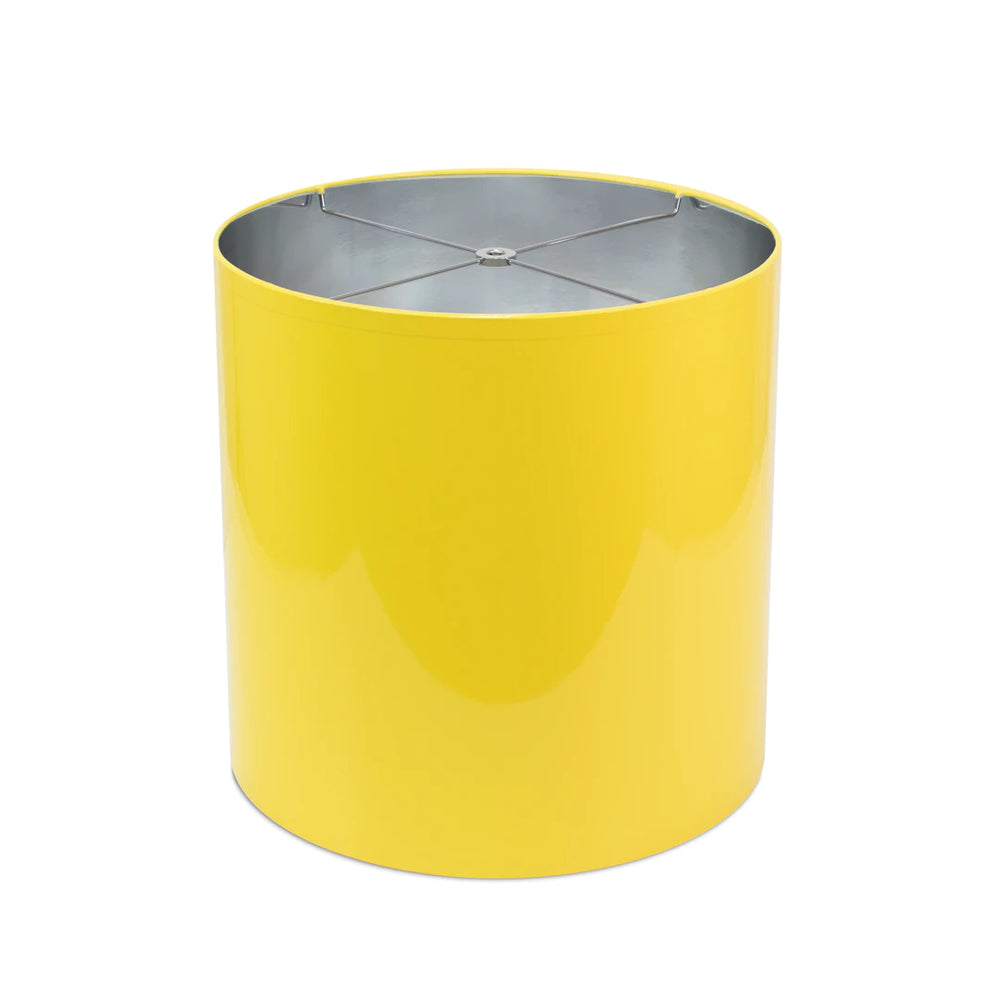 Couture Lamps 13x13x13"H Canary Yellow Lacquer Shade With Silver Lining