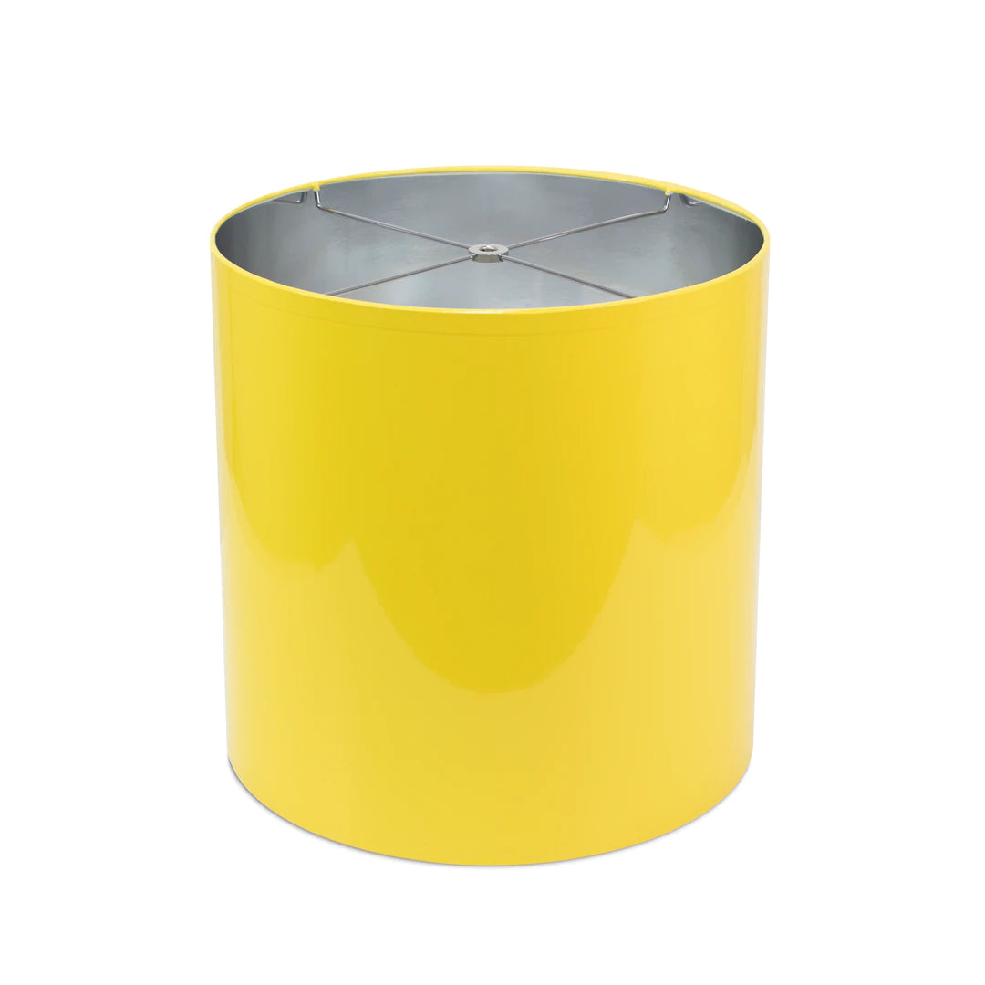 Couture Lamps 13x13x13"H Canary Yellow Lacquer Shade With Silver Lining