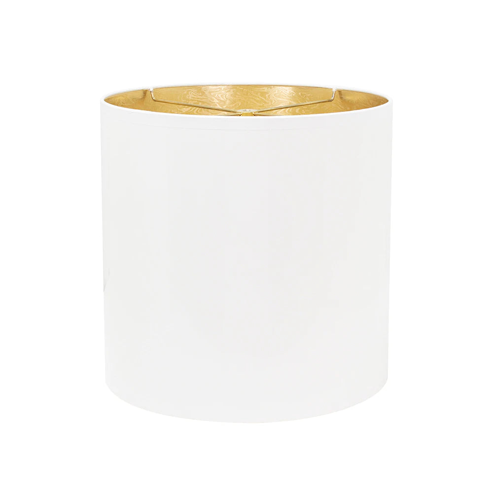 Couture Lamps 13x13x13"H White Lacquer Shade With Gold Lining