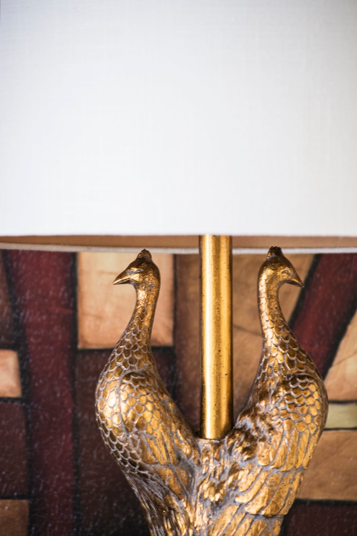Couture Lighting Golden Peacock Table Lamp