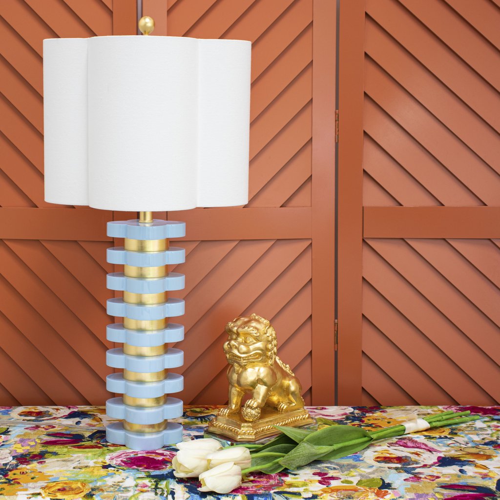 Couture Lighting Quatrefoil Lamp in Light Blue