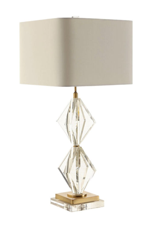 Euclid Clear and Brass Table Lamp by Couture