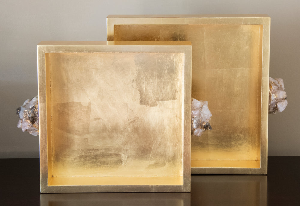 Astoria Quartz Square Trays, Set of 2, by Couture Lighting