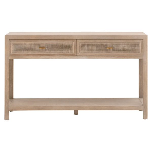 Essentials For Living Cane Two Drawer Entry Console Table