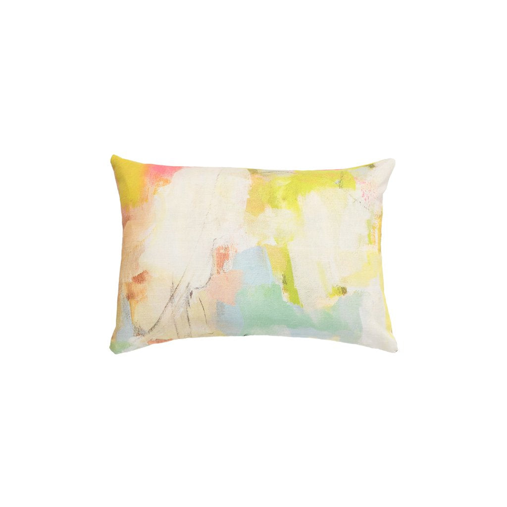 Coral Bay Orange Linen Cotton Pillow by Laura Park