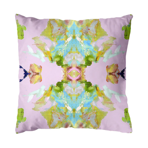 Laura Park Stained Glass Lavender Outdoor Pillow
