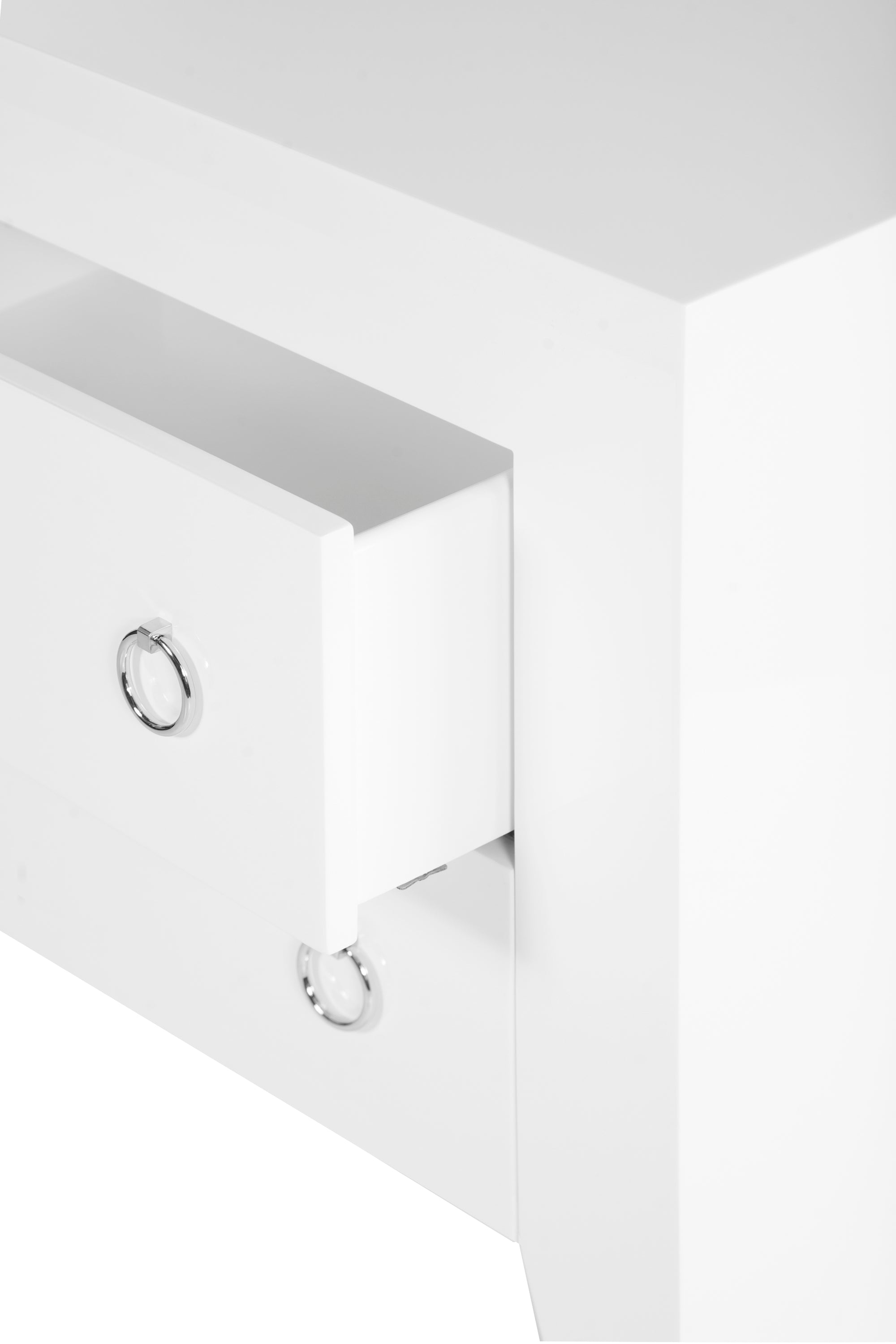 Worlds Away Easton White Side Table