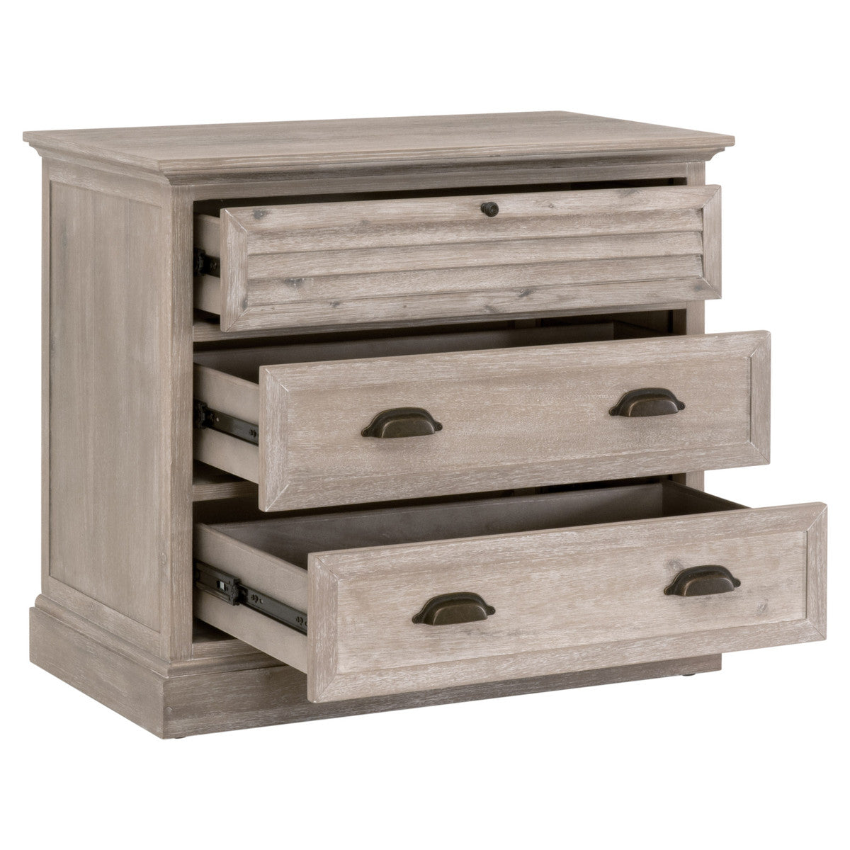Eden 3-Drawer Nightstand in Natural Gray Acacia by Essentials For Living