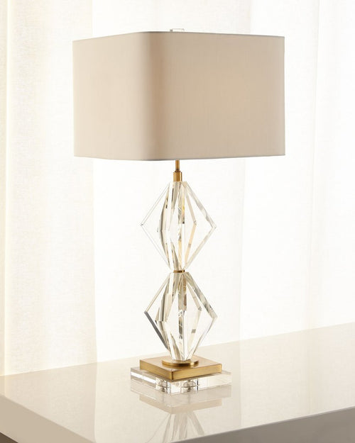 Euclid Clear and Brass Table Lamp by Couture