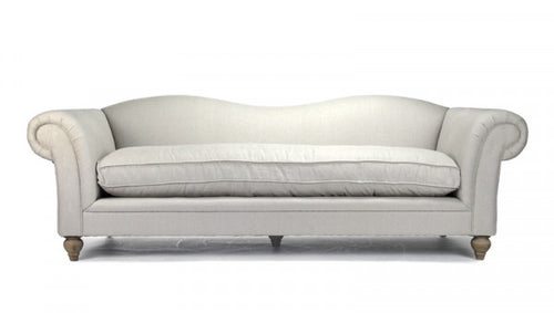 Zentique Marcus Waved Back Sofa Natural Linen
