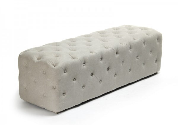 Zentique Oliver Tufted Bench Natural Linen