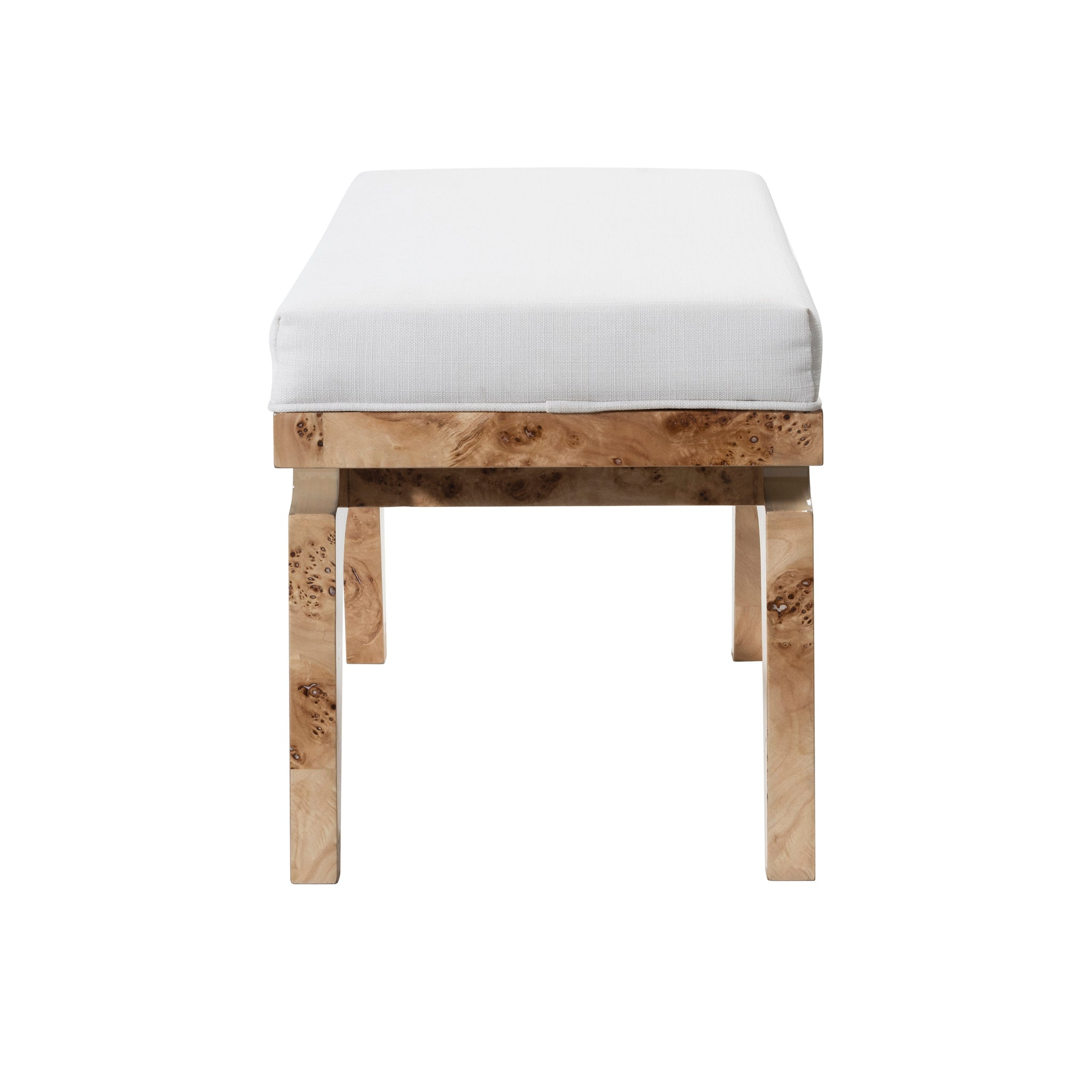 Worlds Away Fergie Ottoman in Burl Wood