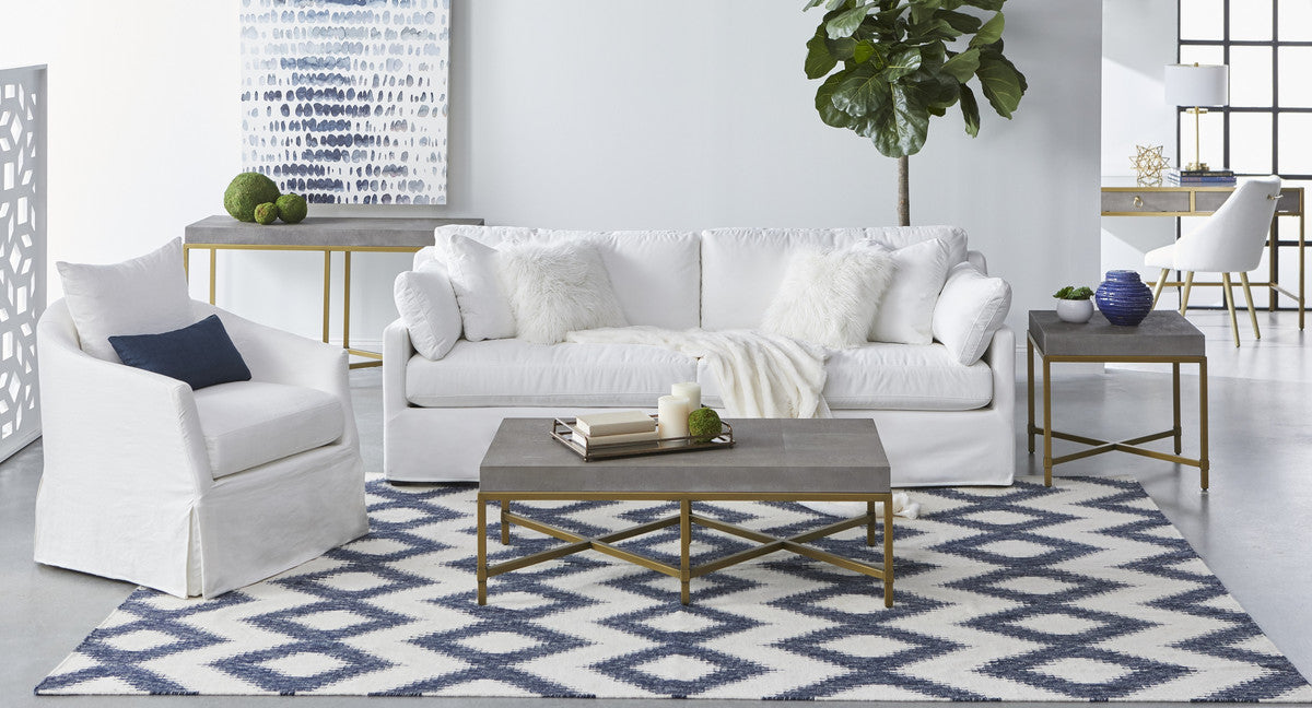 Faye Slipcovered Swivel Chair by Essentials for Living