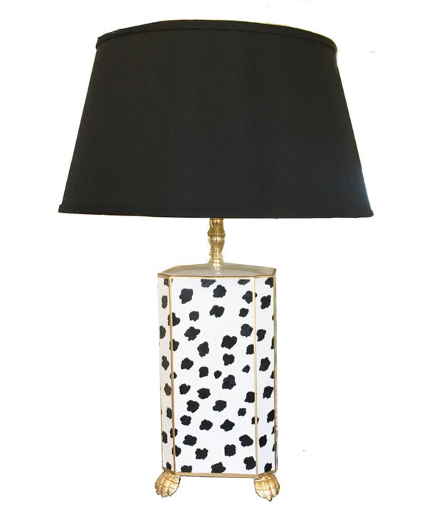 Dana Gibson Black and White Fleck Lamp