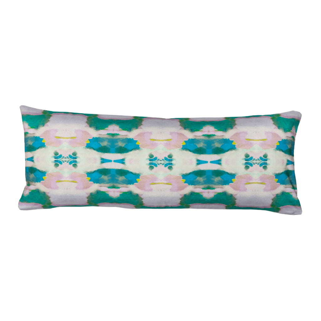 Flower Child Emerald Linen Cotton Pillow by Laura Park