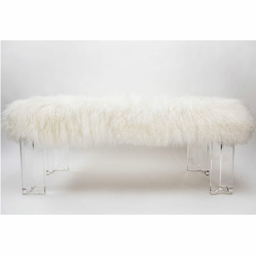 Jamie Dietrich Genuine Fur Upholstered Bench