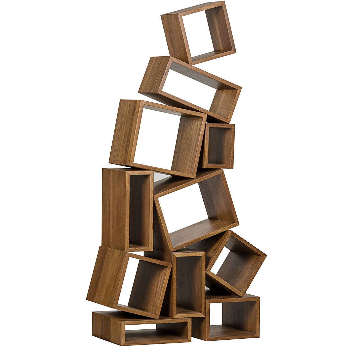 Noir Cubist Bookcase, Dark Walnut