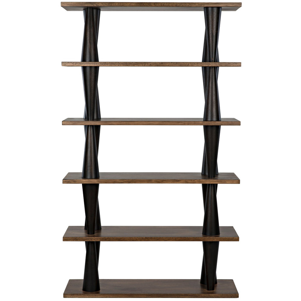 Noir Mood Bookcase, Ebony And Dark Walnut