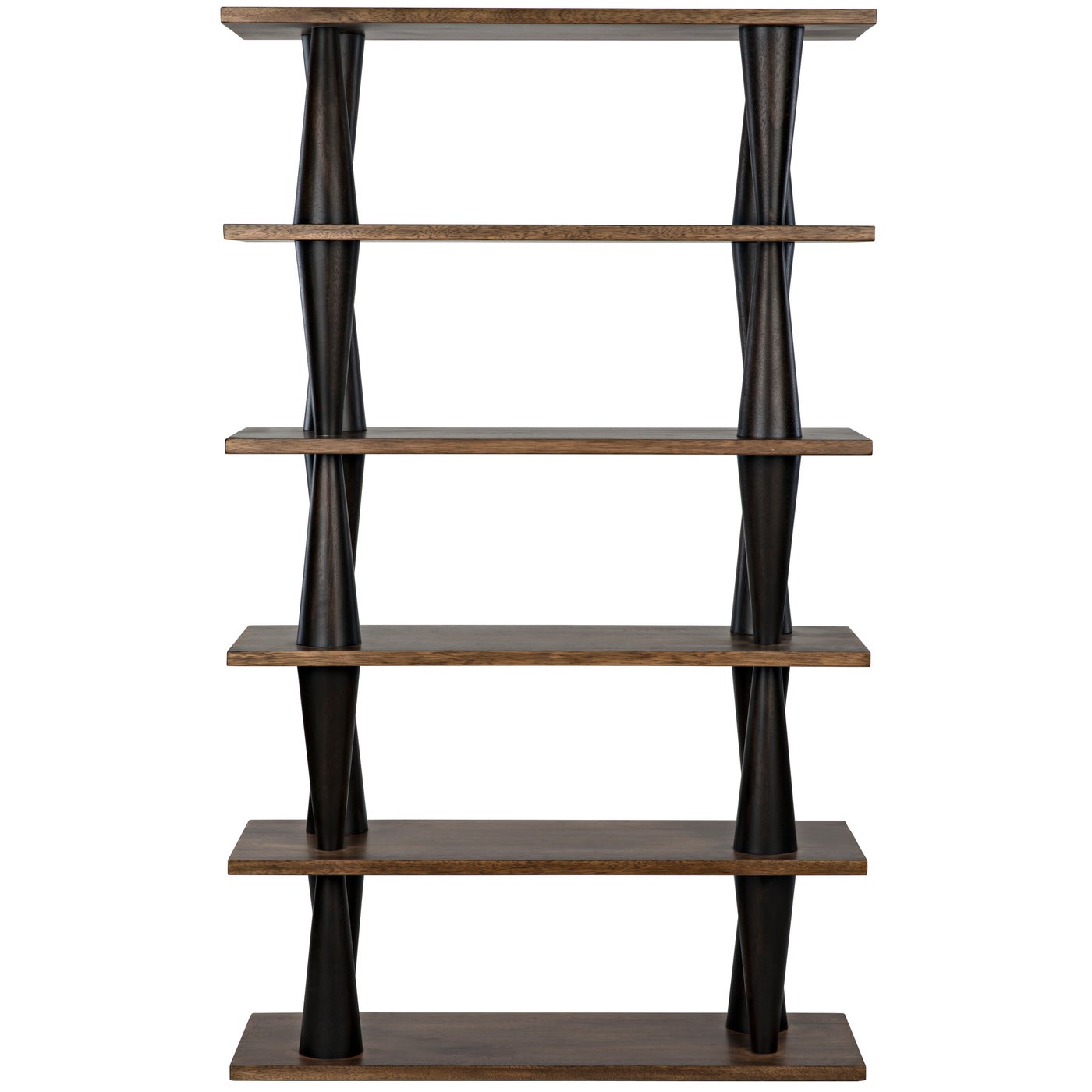 Noir Mood Bookcase, Ebony And Dark Walnut