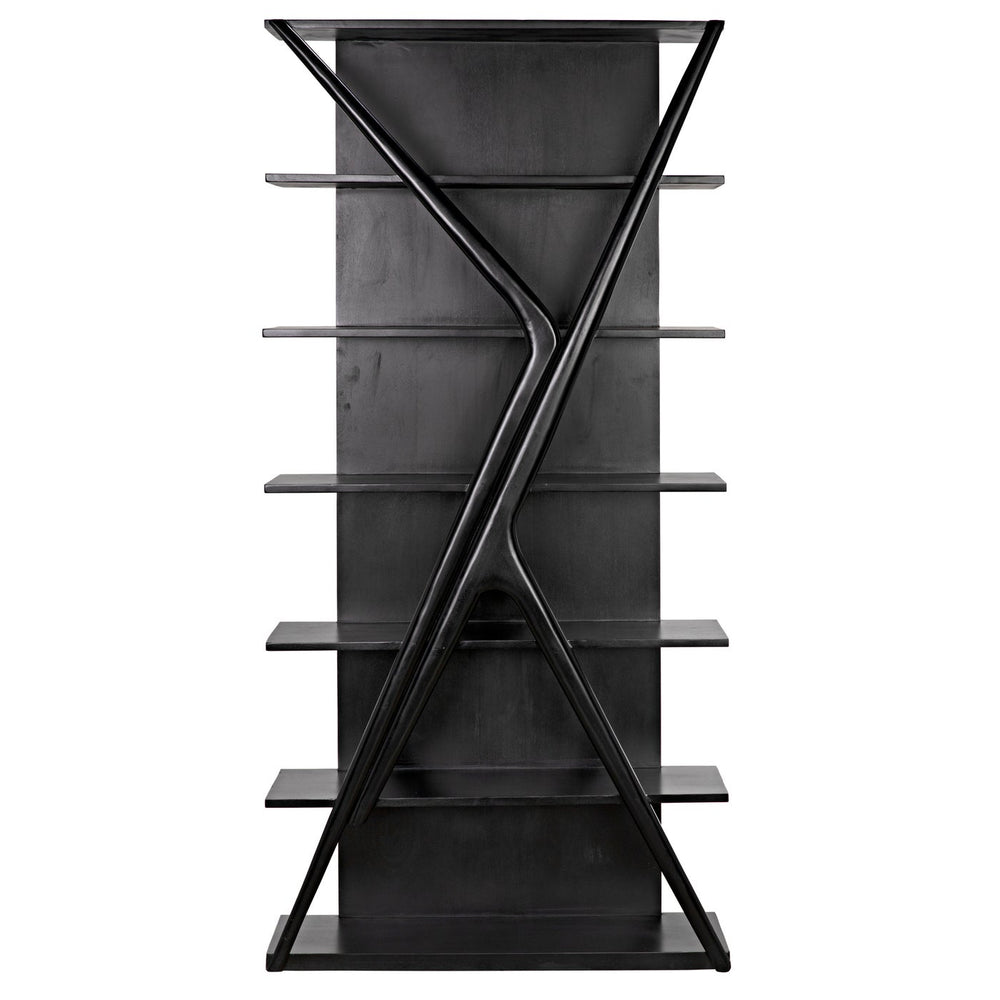Noir Vetra Bookcase, Hand Rubbed Black