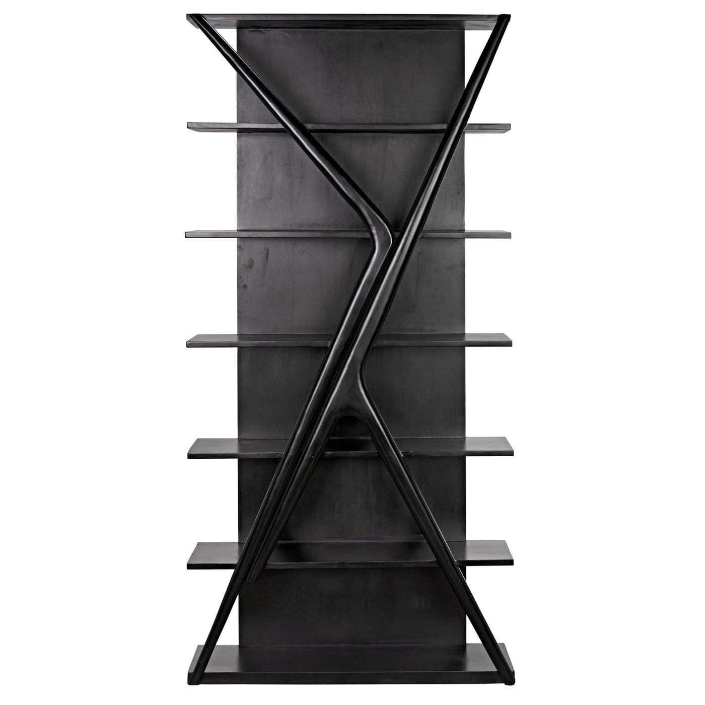 Noir Vetra Bookcase, Hand Rubbed Black