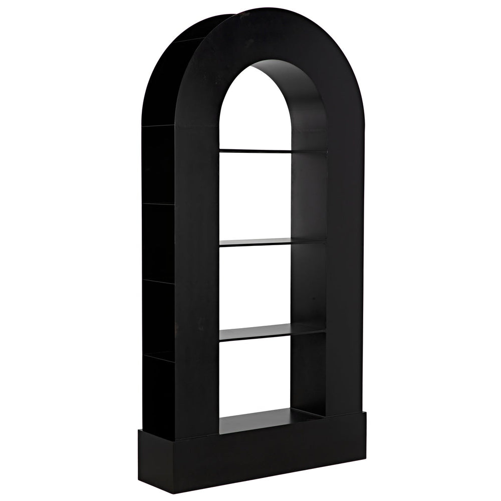 Noir Triumph Bookcase, Black Steel