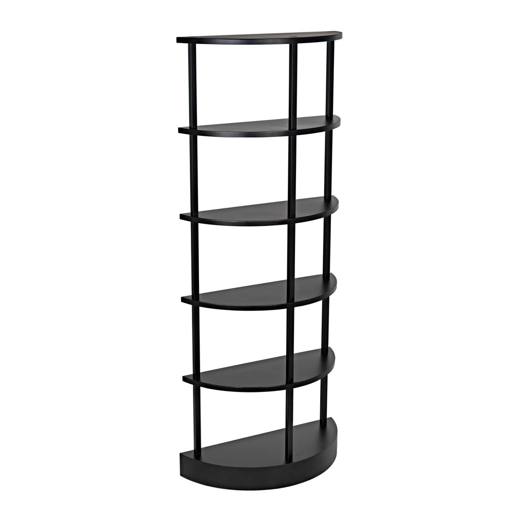 Noir Spago Bookcase, Black Metal