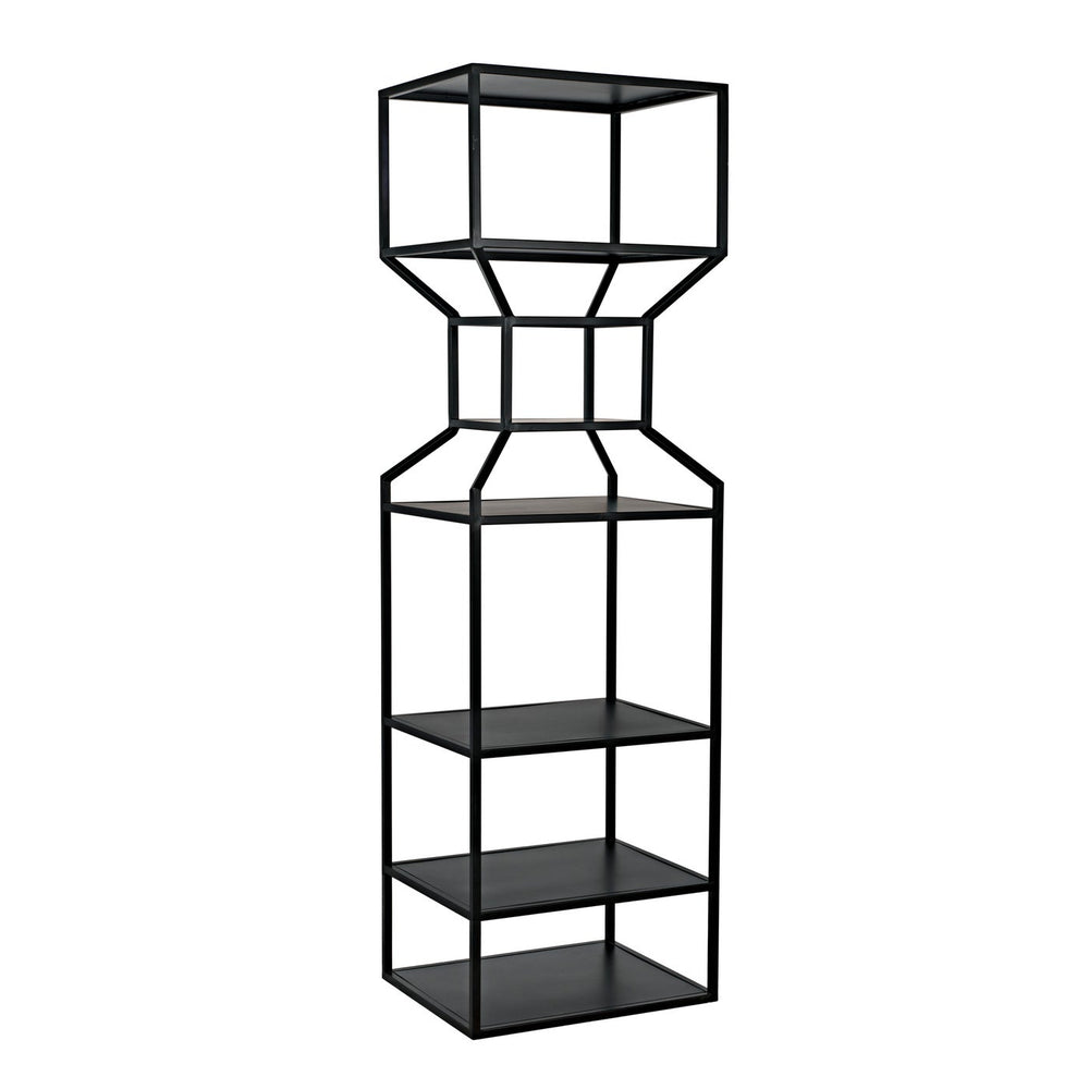 Noir Downtown A Bookcase, Black Metal