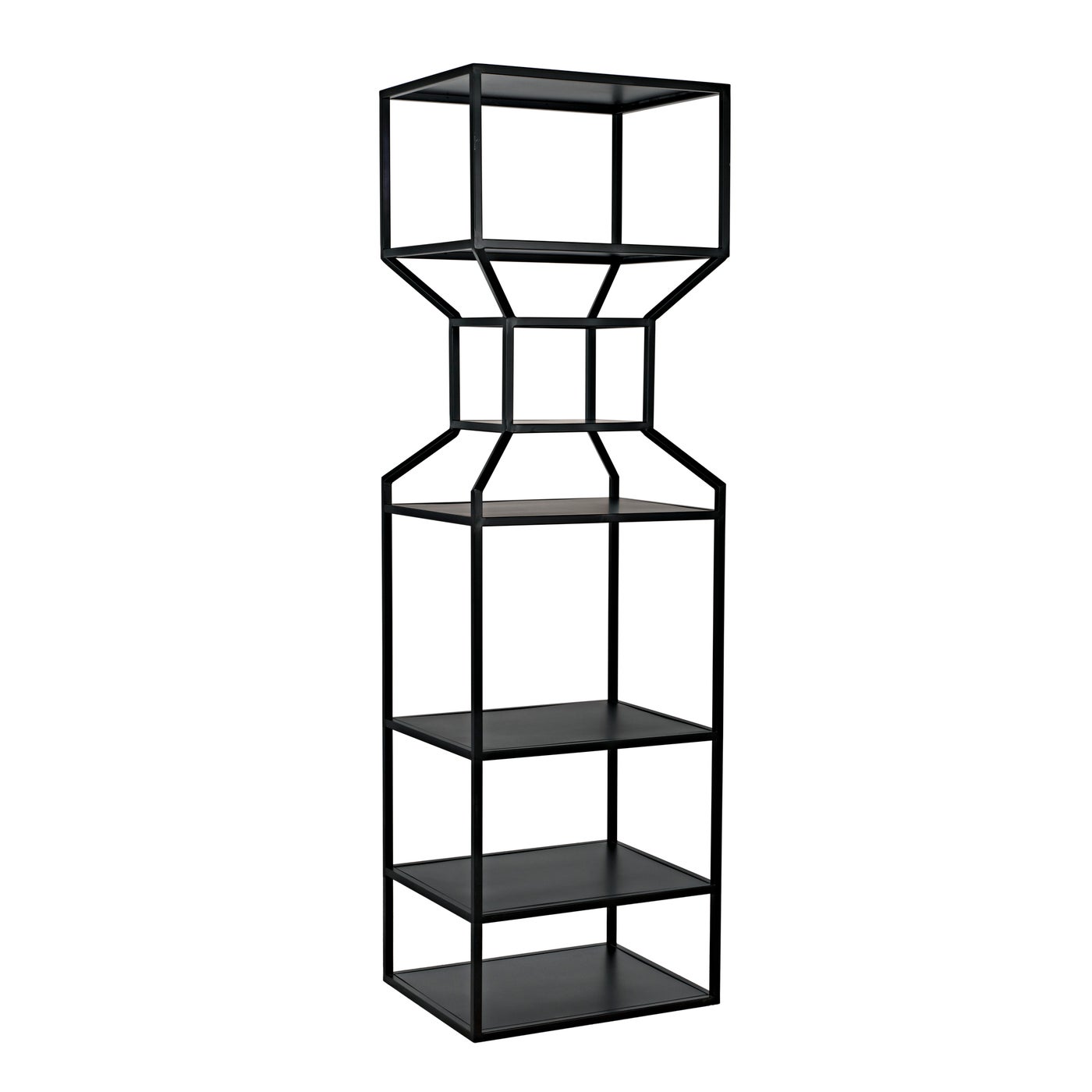 Noir Downtown A Bookcase, Black Metal